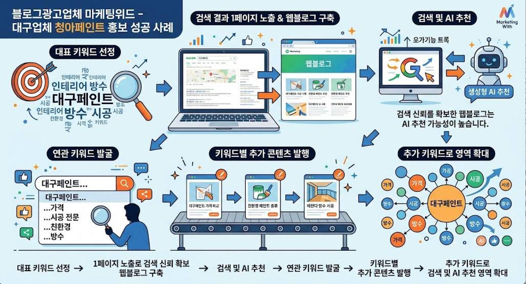 블로그광고업체 마케팅위드 - 대구업체 청아페인트 홍보 성공 사례